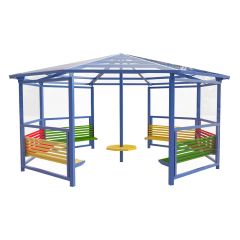 8 Sided Shelter with 6 Seats and Side Panels