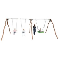 Madera Combination swing 2x flat seat anti-wrap and 1x birds nest