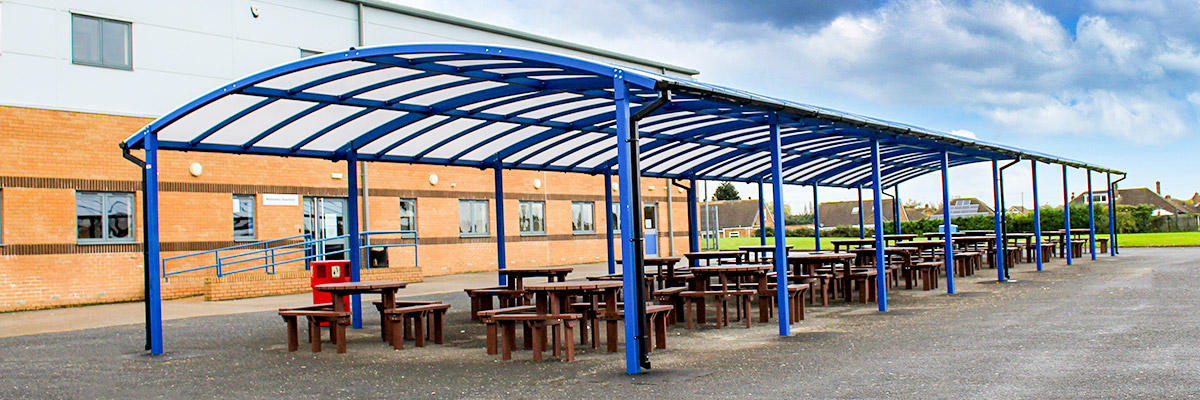 Hungerhill School's Outdoor Dining Canopies by AMV Playgrounds